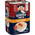 Quaker Oats packaging with branding and product details on a white background